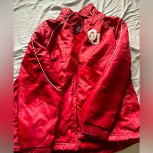Vintage Red Oklahoma University Bomber Jacket
